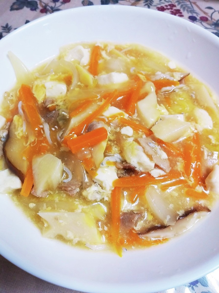 卵と豆腐でふわとろコンソメスープの画像