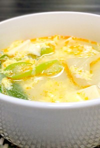 生餃子と豆腐のたまごスープ♡