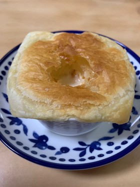 簡単きのこスープのポットパイ