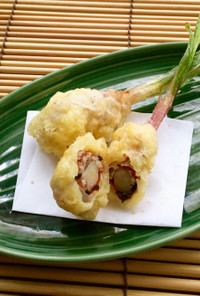 谷中生姜の肉巻天ぷら