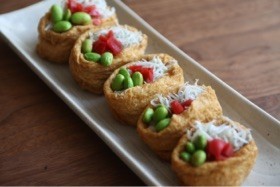 しらすと枝豆のオープンいなり