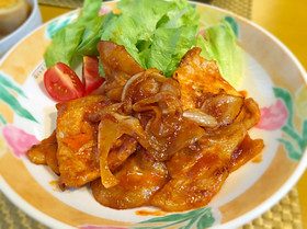 絶品!豚ロース薄切り肉でポークチャップ♪