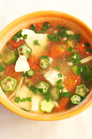 トマトとオクラのさっぱりスープの画像