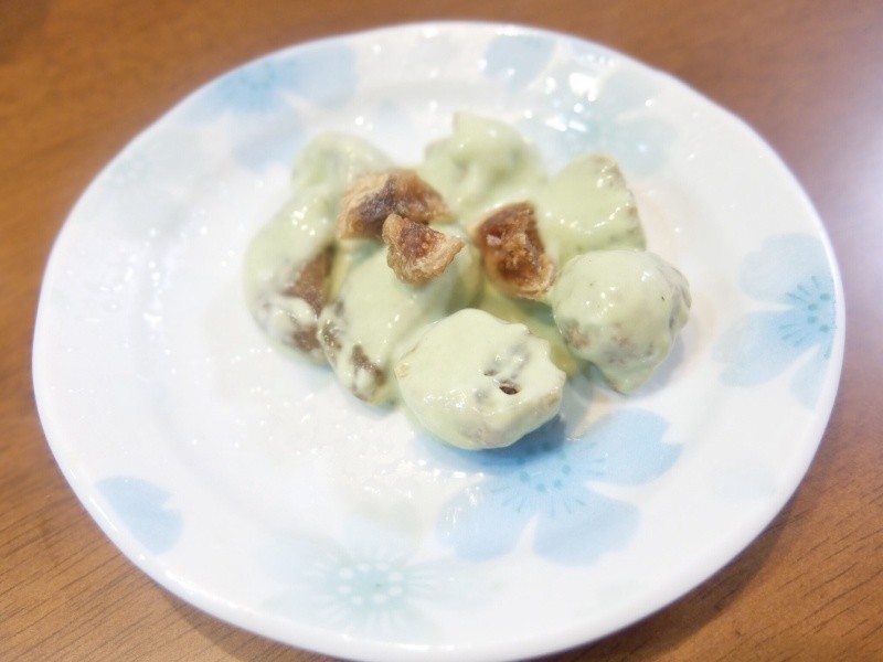 干しイチジクの緑茶クリームチーズ和えの画像