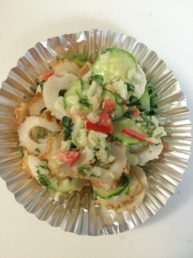 竹輪の胡麻山葵マヨ和え(お弁当にも)