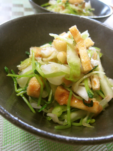 豆苗とキャベツの梅おかかサラダの写真