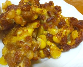 納豆とトウモロコシの香ばしかき揚げ