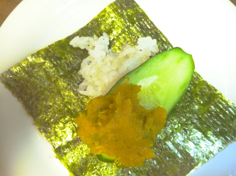 簡単♡野菜の手巻き寿司——かぼちゃ巻の画像