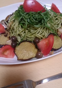 夏野菜のシソベーゼパスタ