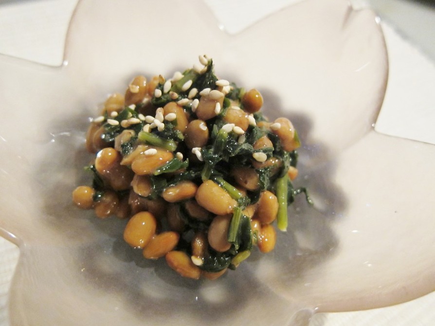 簡単副菜★納豆と大根菜の和え物の画像