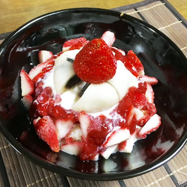 韓国かき氷 生いちごソルビン再現 レシピ 作り方 By ３匹の大ぶたママ クックパッド 簡単おいしいみんなのレシピが358万品