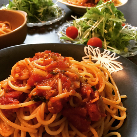 トマトとニンニクのスパゲティ♡
