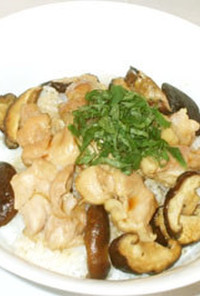 焼き鶏と椎茸の混ぜご飯♪簡単焼き鳥のタレ