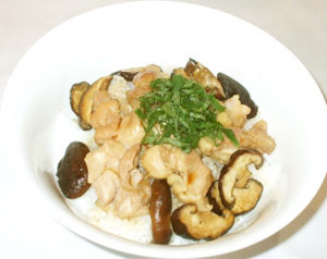 焼き鶏と椎茸の混ぜご飯♪簡単焼き鳥のタレの画像