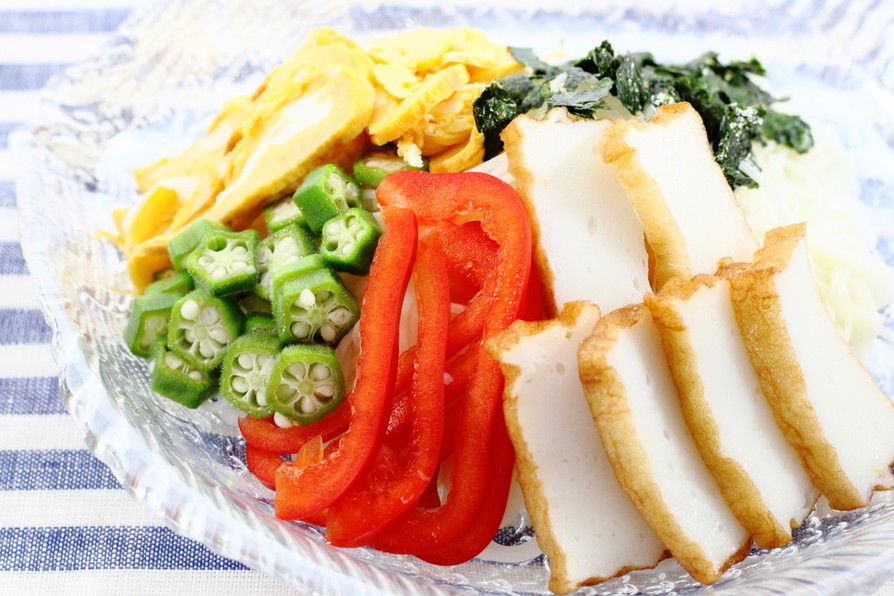 夏野菜を摂ろう！さしみ天ぷら素麺の画像