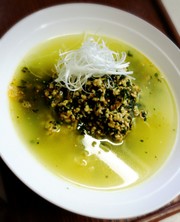夏麺☆モロヘイヤと鶏ミンチの塩ラーメンの写真