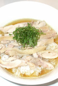 鶏カレー味の簡単スープ丼♪お昼ご飯・夜食