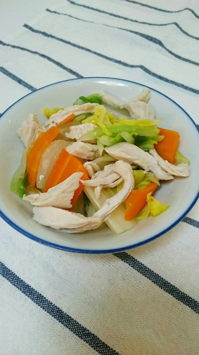 白菜と蒸し鶏のおひたしの写真