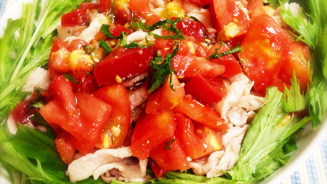 簡単 完熟トマトソースの冷しゃぶパスタ レシピ 作り方 By はらぺこしろうさぎ クックパッド