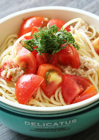 冷やし麺弁当に　トマトの冷製パスタ