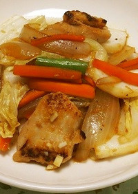 鶏肉と野菜の塩麹炒め