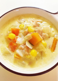 簡単♬野菜たっぷり牛乳スープ