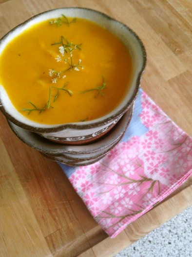 ビーガン♡かぼちゃとココナッツのスープの写真