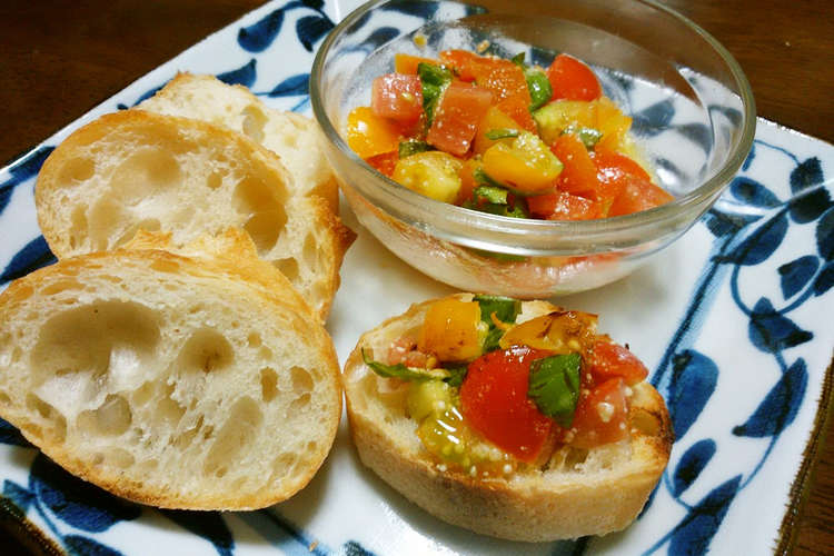 トマトのブルスケッタ レシピ 作り方 By 栄養士 シンガポール クックパッド 簡単おいしいみんなのレシピが357万品