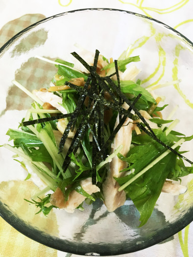 簡単☆ダイエット！水菜となめ茸サラダの写真