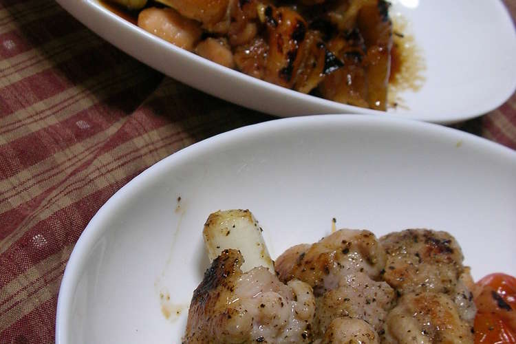 男の料理 鶏モモ肉とトマベーの焼き鳥 レシピ 作り方 By ゆーにゃお クックパッド