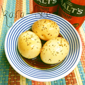 簡単激ウマ♡にんにくペッパーめんつゆ味玉