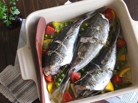 のっけて焼くだけ!鯵のオーブン焼き