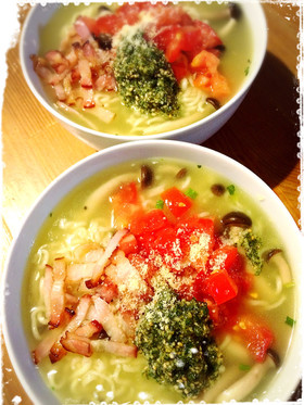大葉deジェノベーゼ風♡塩らーめん