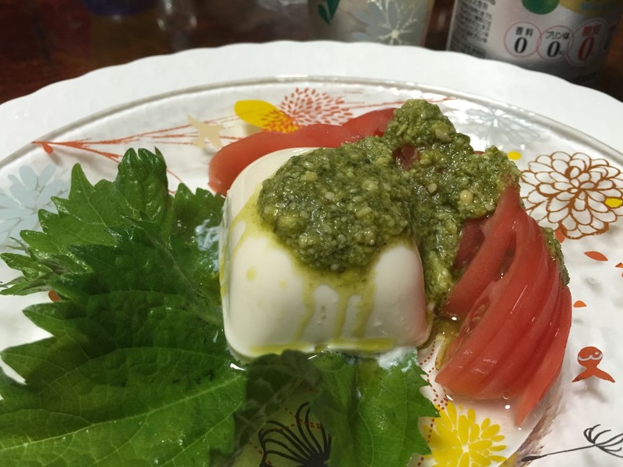 豆腐とペストde超簡単おつまみ前菜の画像