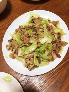豚肉とキャベツのにんにく味噌バター