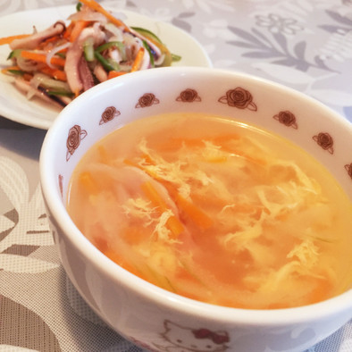 鍋キューブで！簡単玉野菜スープの写真