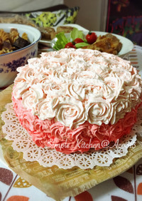 ピンクのグラデーション♡ローズケーキ