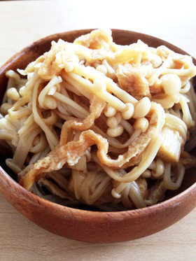 レンジで簡単♪エノキ&油揚げの甘辛炒め煮