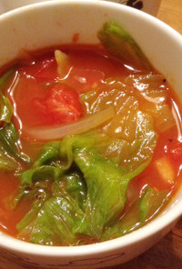 夏野菜使い切り☆レタスとトマトのスープ