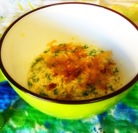 離乳食後期 オクラと豆腐のおかかあえ