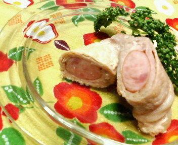 お弁当に♡豚薄切り肉のウィンナー巻き♡の画像