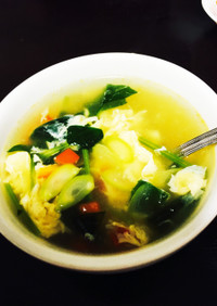 ズボラかーちゃんの手抜き卵野菜スープ