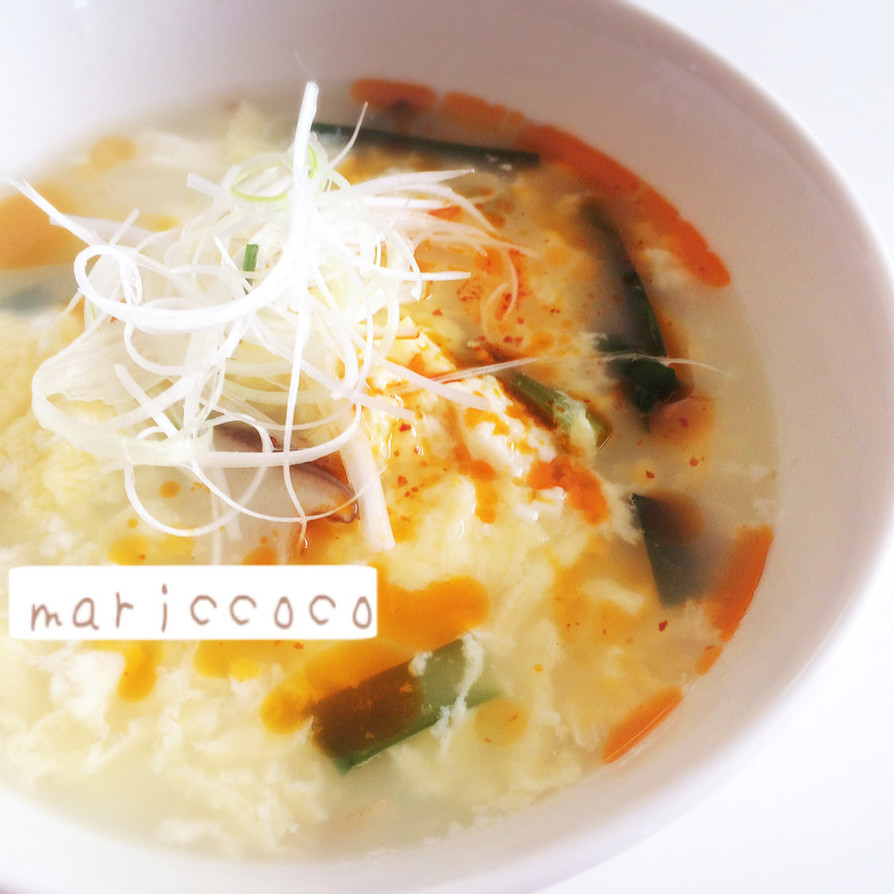 ニラと生姜の豆腐とろとろスープ 脂肪燃焼の画像