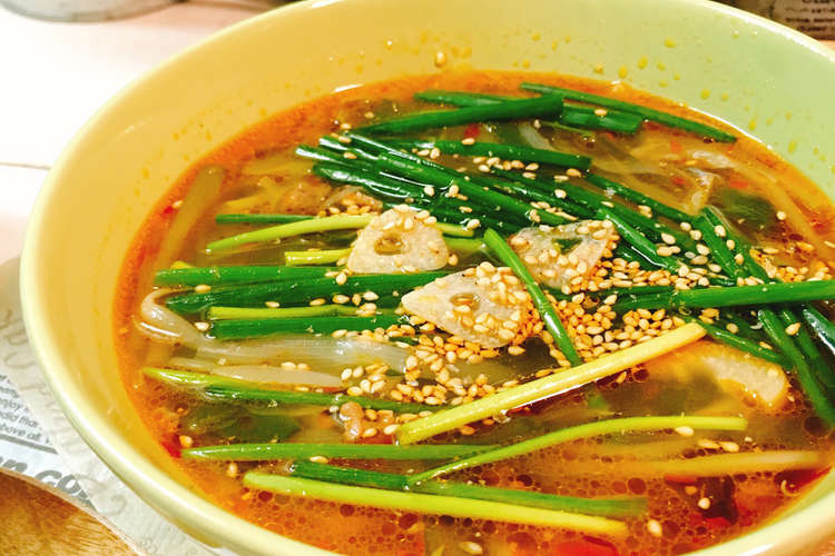 季節の疲れに 香味野菜の旨辛スープ レシピ 作り方 By Shinke クックパッド 簡単おいしいみんなのレシピが352万品