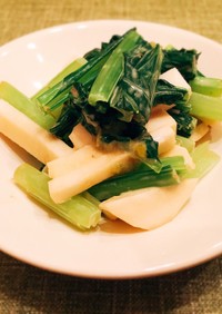 小松菜と長芋のわさびマヨ