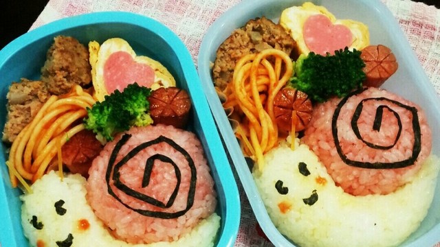 キャラ弁かたつむり年長さん年少さんお弁当 レシピ 作り方 By 3姉弟のmama クックパッド 簡単おいしいみんなのレシピが361万品