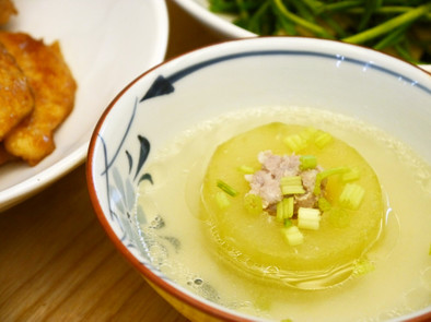 台湾☆大黄瓜の挽き肉詰めスープの写真