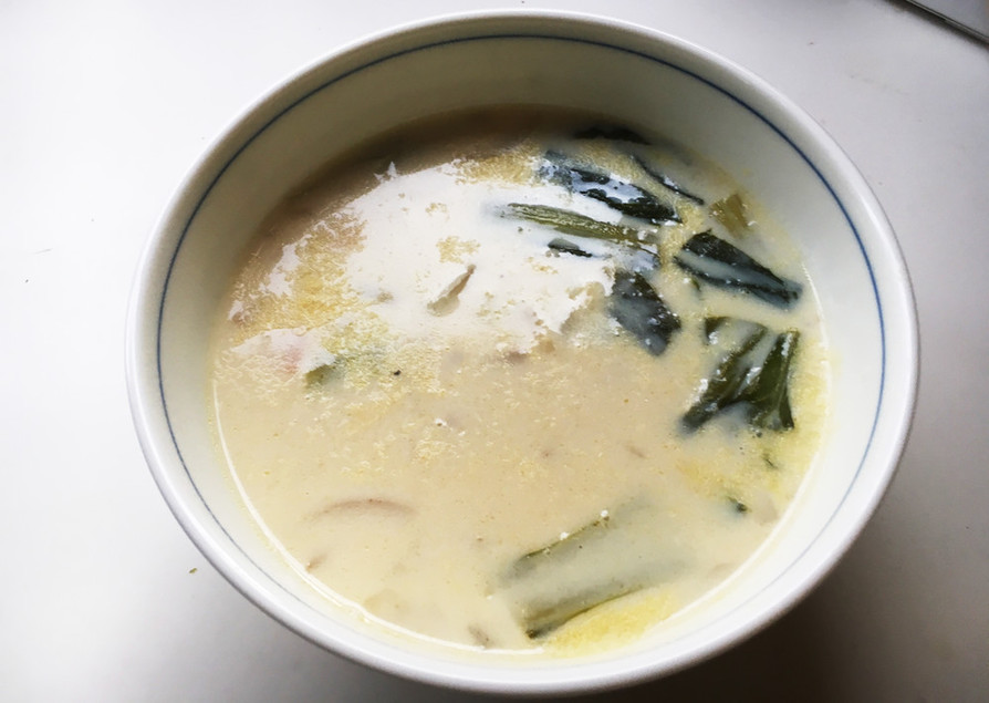 冷製も◎あさりと青梗菜の豆乳スープの画像