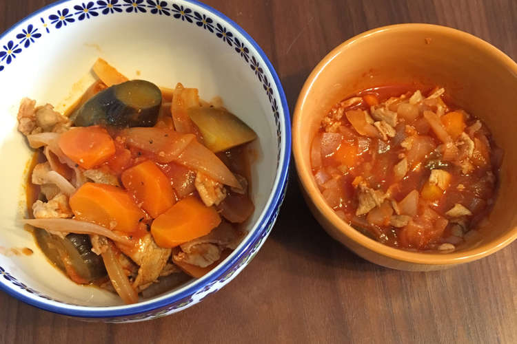 茄子と豚のトマト煮 離乳食セットで レシピ 作り方 By わきあゆ クックパッド 簡単おいしいみんなのレシピが360万品