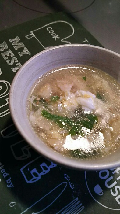 鶏皮で茶碗蒸し風スープの写真